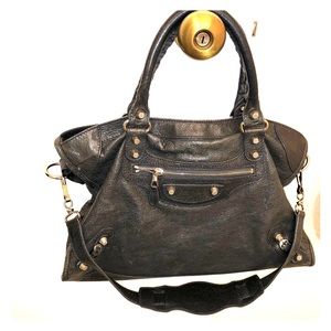 Gray Balenciaga Classic City Shoulder Bag